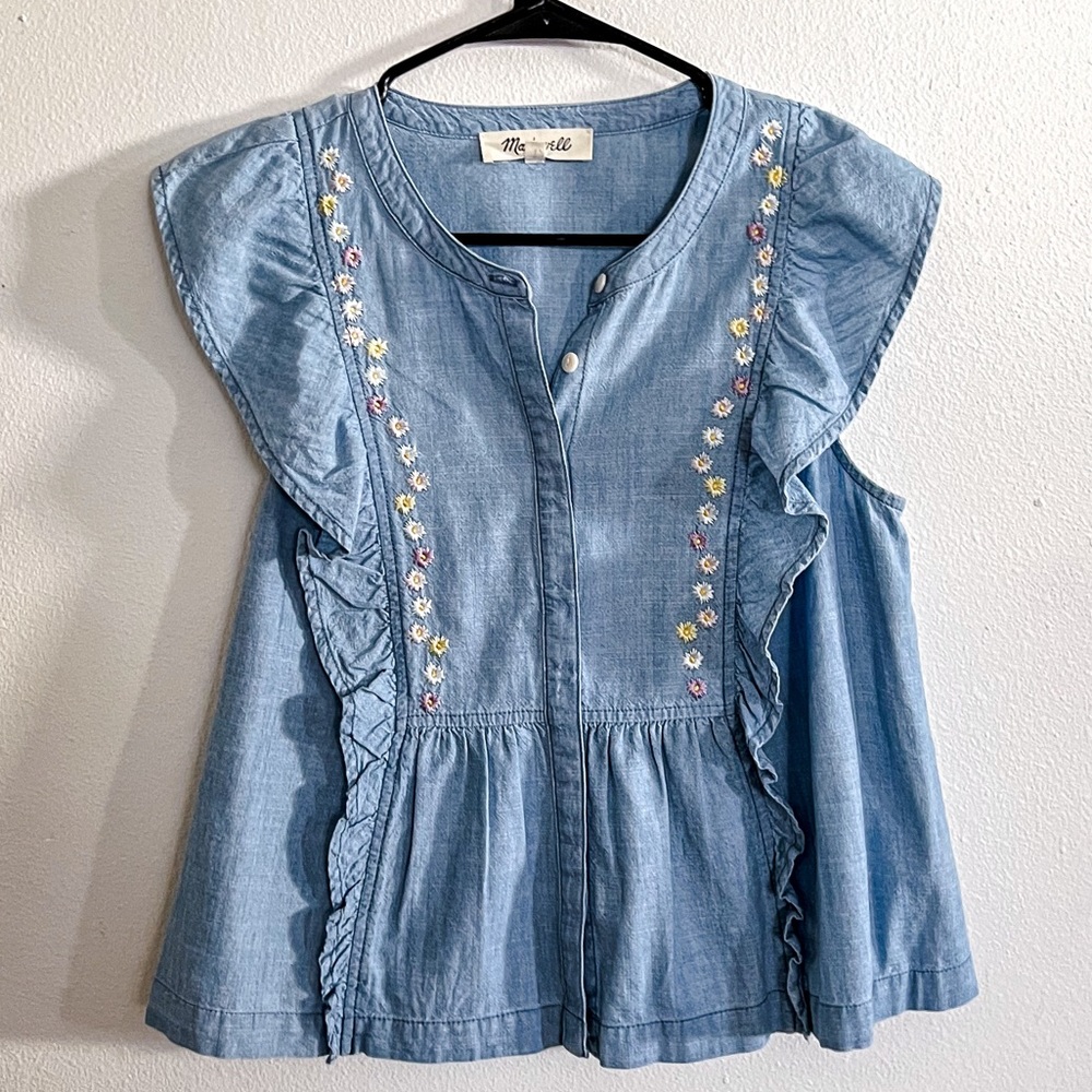 Madewell Ruffle Top - Size S